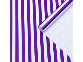 Бумага упаковочная глянцевая в полоску фиолетовая