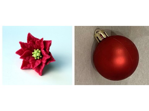 Форма "Рождественский цветок и шар новогодний"пара