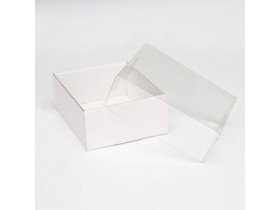 Коробка белая с прозрачной крышкой на одно мыло
