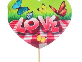 Топпер - открытка "LOVE" бабочки