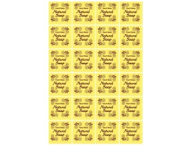 БИРКА желтая НАТУРАЛЬНОЕ МЫЛО  (квадр.4,5см)    дизайн