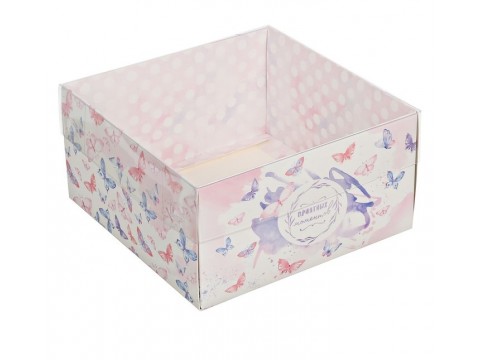 Коробка  с PVC крышкой «Приятных моментов», 12 х 6 х 11,5 см