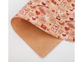 Бумага упаковочная крафтовая «Почта любви», 50 × 70 см